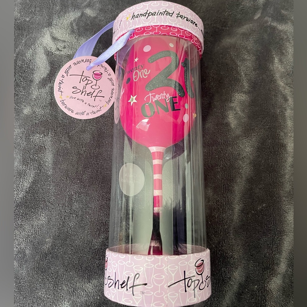 21st Wine Glass with Chalk Included
